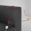 Rallonge électrique avec câble textile RM15 Effet Soie Orange 2P 10A Made in Italy.