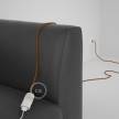 Rallonge électrique avec câble textile RM22 Effet Soie Whiskey 2P 10A Made in Italy.