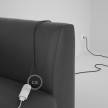 Rallonge électrique avec câble textile RM26 Effet Soie Gris Foncé 2P 10A Made in Italy.