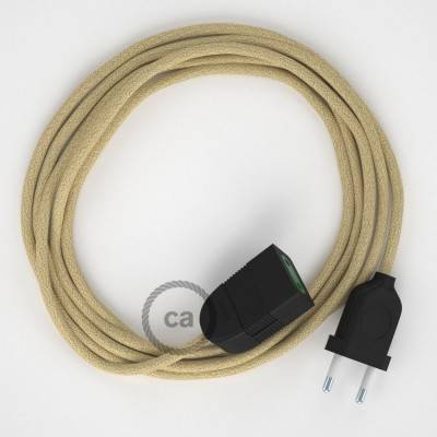 Rallonge électrique avec câble textile RN06 Jute 2P 10A Made in Italy.