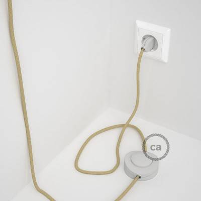 Cordon pour lampadaire, câble RN06 Jute 3 m. Choisissez la couleur de la fiche et de l'interrupteur!