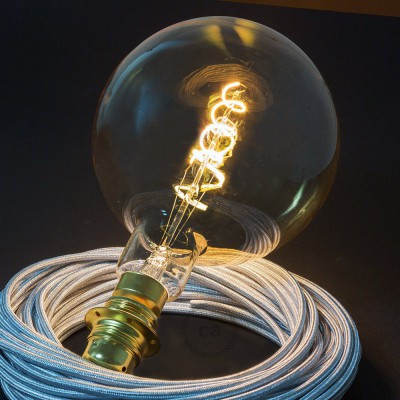 Ampoule Dorée XXL LED - Sphère G200 Filament courbe avec Double Spirale 5W E27 Dimmable 2000K