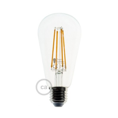 Ampoule Transparente LED - Edison ST64 Filament Long 7.5W E27 Vintage Décorative Dimmable 2200K