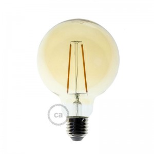 Ampoule Dorée LED - Globe G95 Filament Long 4W E27 Vintage Décorative 2000K