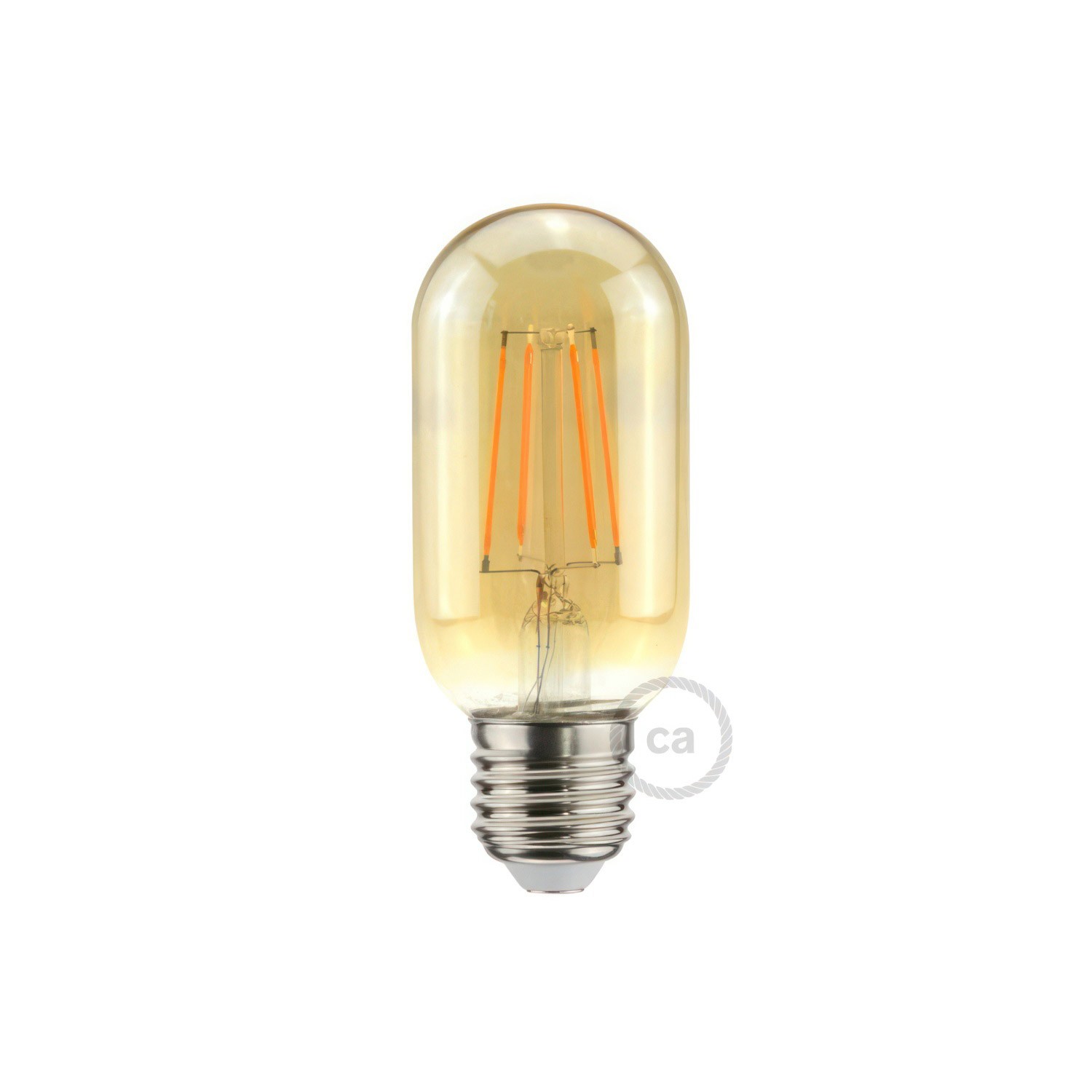 Mini buis goudkleurige LED T45 - 5W E27 dimbaar 2000K
