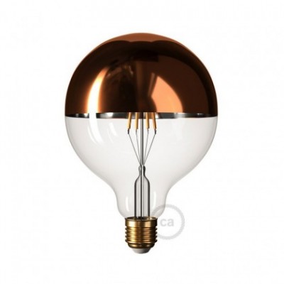 Ampoule LED Globe G125 Demi Sphère Cuivrée 7W E27 Dimmable 2700K