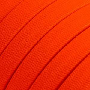 Met textiel omweven 220 V prikkabel, oranje neon viscose CF15