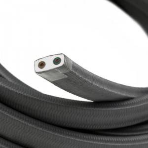 Câble électrique pour Guirlande recouvert en tissu Effet soie Gris CM03