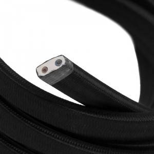 Câble électrique pour guirlande lumineuse recouvert de tissu Noir CM04 - résistant aux UV