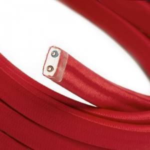 Câble électrique pour guirlande lumineuse recouvert de tissu Rouge CM09 - résistant aux UV