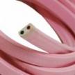 Câble électrique pour Guirlande recouvert en tissu Effet soie Rose Baby CM16