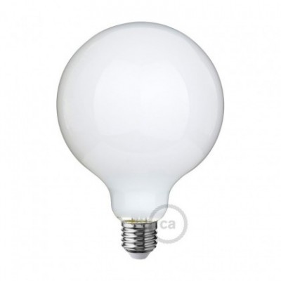 LED melkwitte lichtbron - Globe G125 - 7W E27 dimbaar 2700K