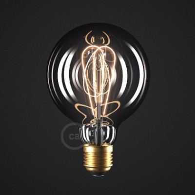 Ampoule Smoky LED Globe G95 Filament Courbe à Double Loop 5W E27 Dimmable 2000K
