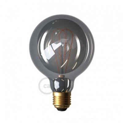 Ampoule Smoky LED Globe G95 Filament Courbe à Double Loop 5W E27 Dimmable 2000K