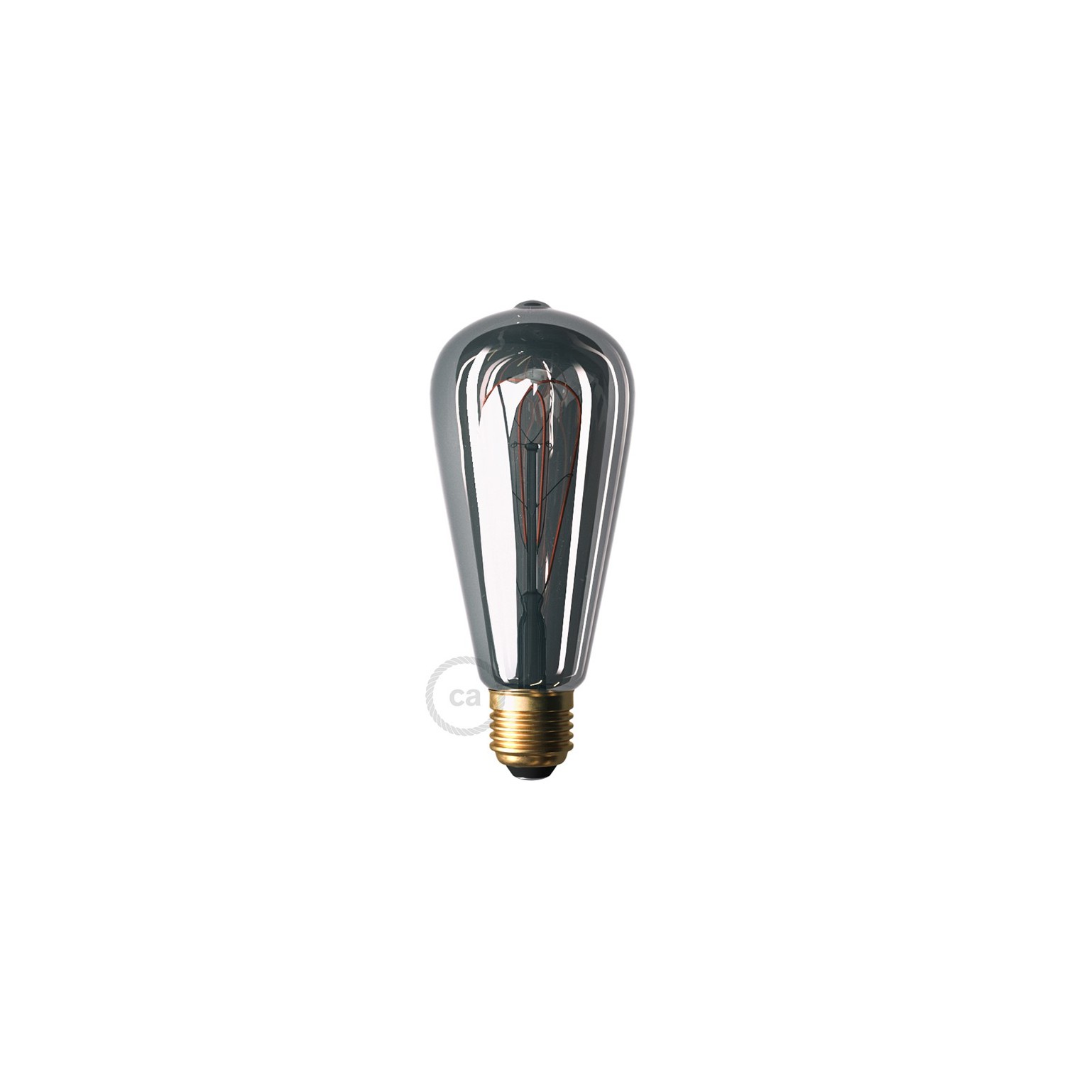 Ampoule Smoky LED Edison ST64 Filament Courbe à Double Loop 5W E27 Dimmable 2000K