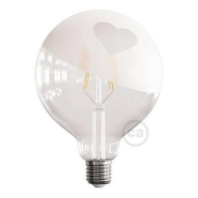 Ampoule LED Globe G125 Filament Court Version Tattoo Lamp® Modèle Cuore 4W E27 2700K