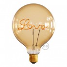 Ampoule Dorée Globe LED pour lampe à poser - G125 Filament simple "Love" - 5W E27 Décorative Vintage 2000K