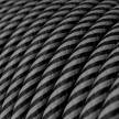 Rond strijkijzersnoer Vertigo HD bedekt met Graphite en Black Thin Stripes textiel ERM38