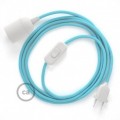 SnakeBis cordon avec douille et câble textile Effet Soie Bleu Azur Baby RM17