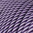 Rond strijkijzersnoer Vertigo HD bedekt met Lilac en Dark Purple textiel ERM52