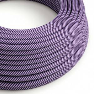Rond strijkijzersnoer Vertigo HD bedekt met Lilac en Dark Purple textiel ERM52