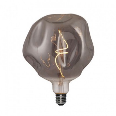 LED Smoky lichtbron gedeukt Globe G180 spiraal filament 5W E27 dimbaar 1800K