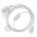 SnakeBis cordon avec douille et câble textile Coton Blanc TC01