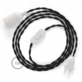SnakeBis cordon avec douille et câble textile Effet Soie Noir TM04