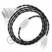 SnakeBis bedradingsset met fitting en strijkijzersnoer - zwart viscose TM04