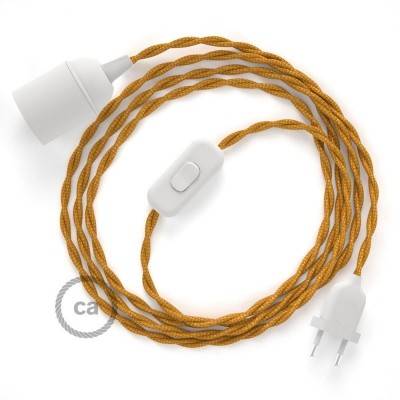 SnakeBis cordon avec douille et câble textile Effet Soie Or TM05