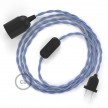 SnakeBis cordon avec douille et câble textile Effet Soie Lilas TM07