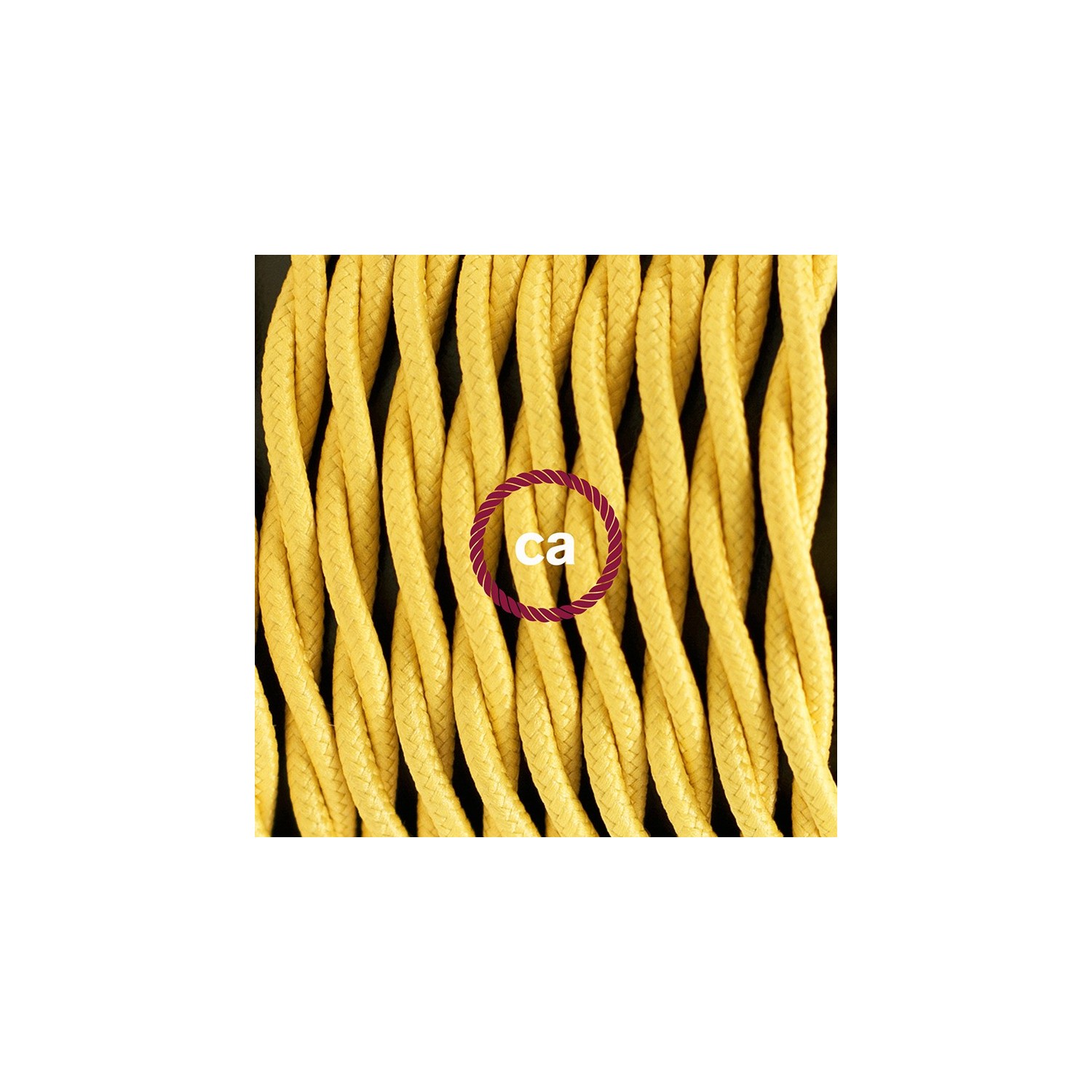 SnakeBis bedradingsset met fitting en strijkijzersnoer - geel viscose TM10