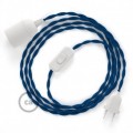 SnakeBis cordon avec douille et câble textile Effet Soie Bleu TM12