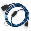 SnakeBis bedradingsset met fitting en strijkijzersnoer - blauw viscose TM12