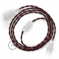 SnakeBis cordon avec douille et câble textile Effet Soie Bordeaux TM19