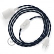 SnakeBis bedradingsset met fitting en strijkijzersnoer - donkerblauw viscose TM20