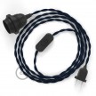 SnakeBis bedradingsset met fitting en strijkijzersnoer - donkerblauw viscose TM20
