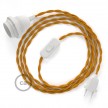 SnakeBis cordon avec douille et câble textile Effet Soie Moutarde TM25