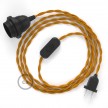SnakeBis cordon avec douille et câble textile Effet Soie Moutarde TM25