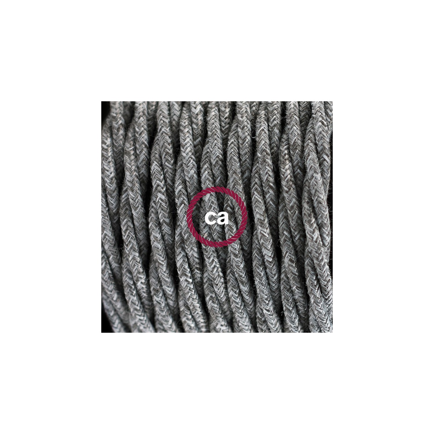 SnakeBis bedradingsset met fitting en strijkijzersnoer - grijs natuurlijk linnen TN02