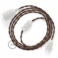 SnakeBis cordon avec douille et câble textile Effet Soie Noir e Whiskey TZ22
