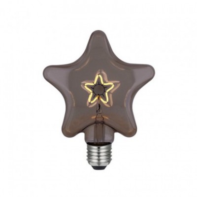 Ampoule LED Star Smoky avec filament en étoile - 3W E27 2000K gradable