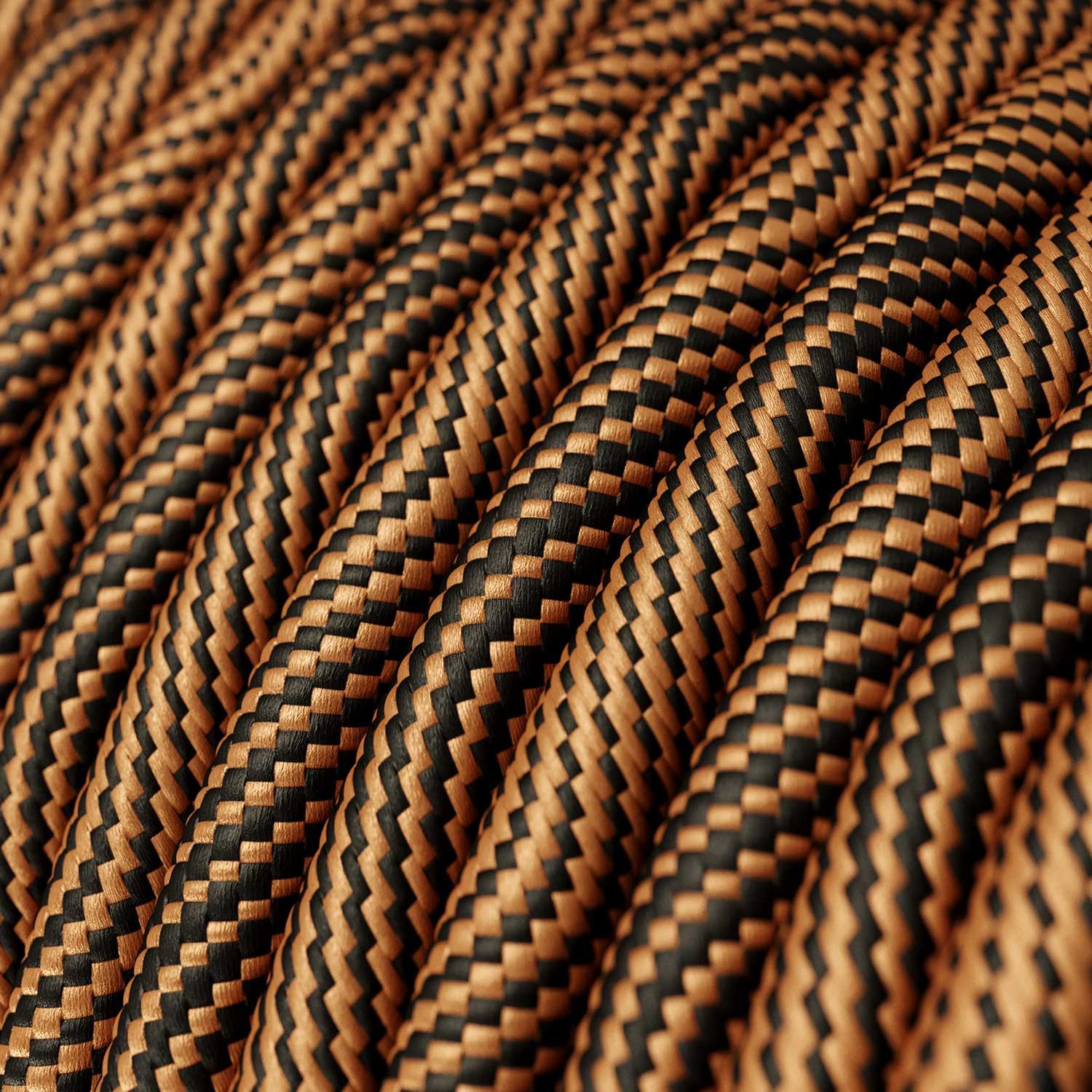 Suspension fabriquée en Italie avec cable textile et finition métal à contraste