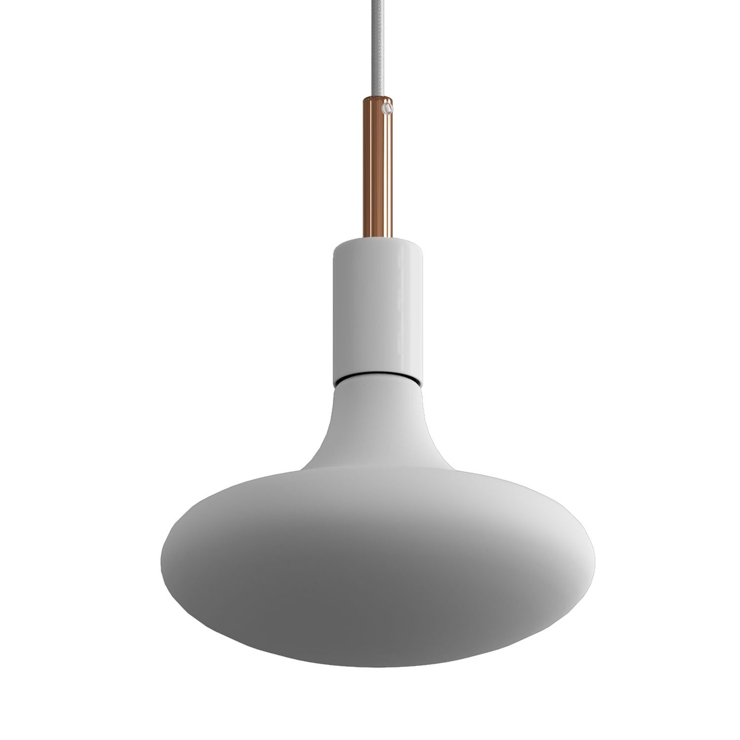 Pendant lamp with textile cable, metal details and 7cm cable clamp - Made in Italy