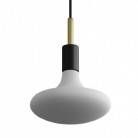 Pendant lamp with textile cable, metal details and 7cm cable clamp - Made in Italy