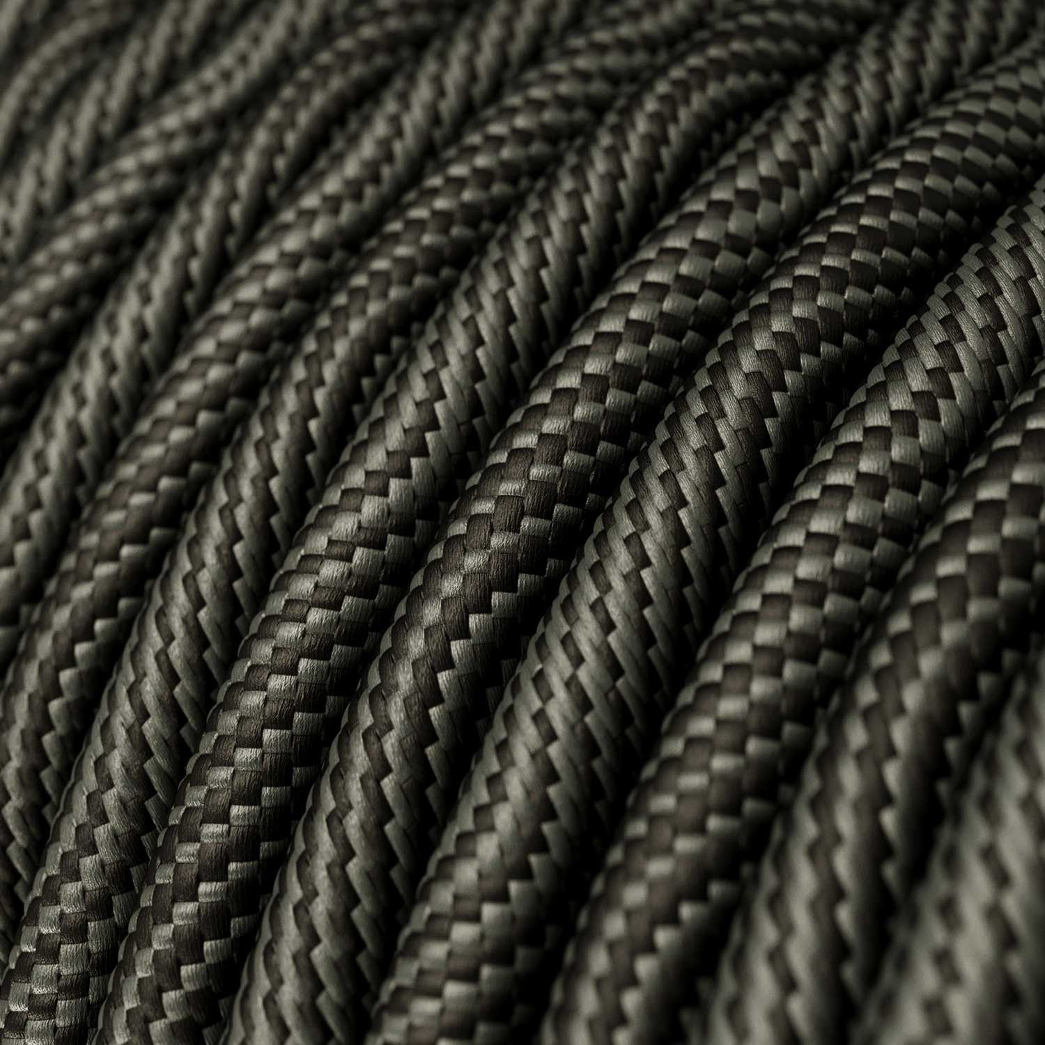 Suspension fabriquée en Italie avec cable textile et finition cuivre