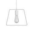 Pendant lamp with textile cable, Duedì Base lampshade and metal details - Made in Italy