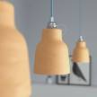 Pendant lamp with textile cable, Vase ceramic lampshade and metal details - Made in Italy