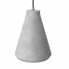 Pendant lamp with textile cable, Funnel cement lampshade and metal details - Made in Italy