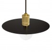Pendant lamp with textile cable, Ellepi oversized lampshade and knurled lamp holder - Made in Italy